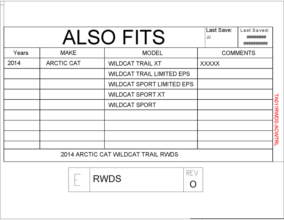 Trail Armor Arctic Cat Wildcat Trail, Wildcat Trail XT, Wildcat Trail Limited EPS, Wildcat Sport Limited EPS, Wildcat Sport XT, and Wildcat Sport Rear Window Dust Seal 2014 - 2017