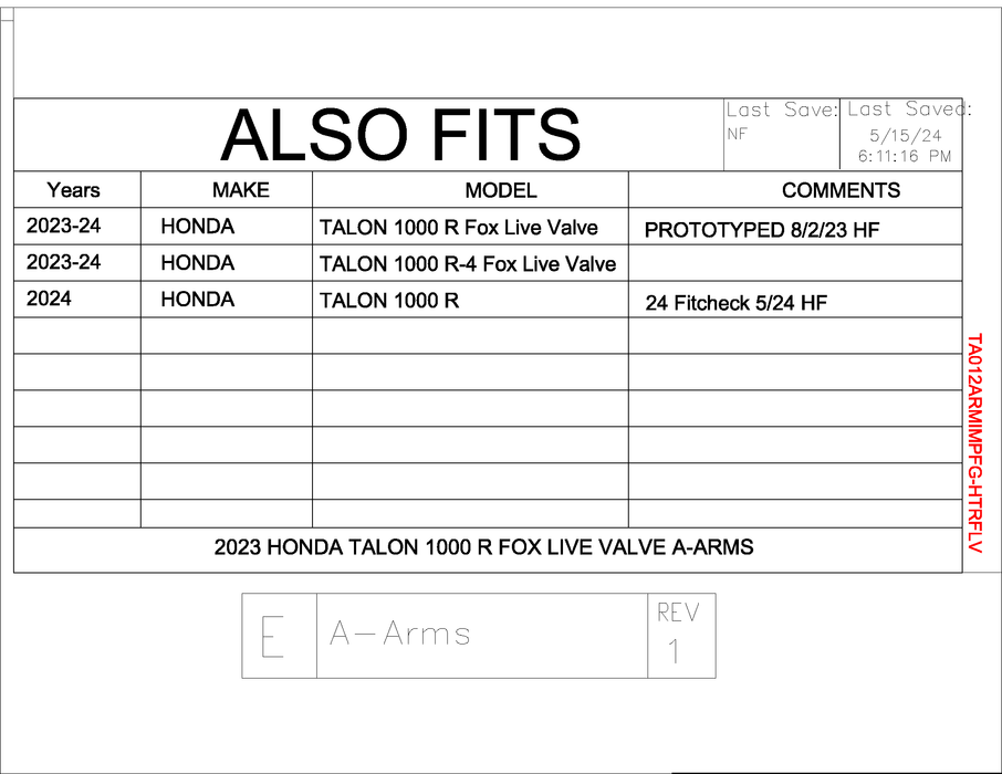 Trail Armor 2023-2024 Honda Talon R Fox Live Valve iMpact Front Arm Guards set of 2
