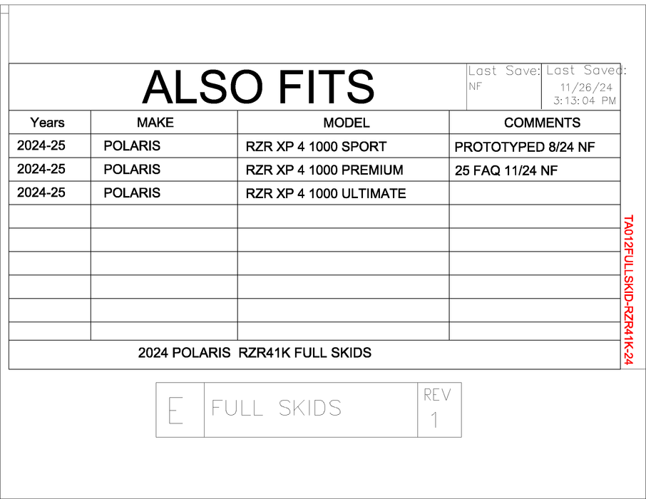 Trail Armor 2014 - 2025 RZR XP 1000, RZR 4 XP 1000 (Sport, Premium, Ultimate, Highlifter as applicable)  2016 - 2021 RZR XP Turbo, 2016 - 2021 RZR 4 XP Turbo EPS and 2018 - 2022 RZR RS1 Trailing Arm Guards set of 2