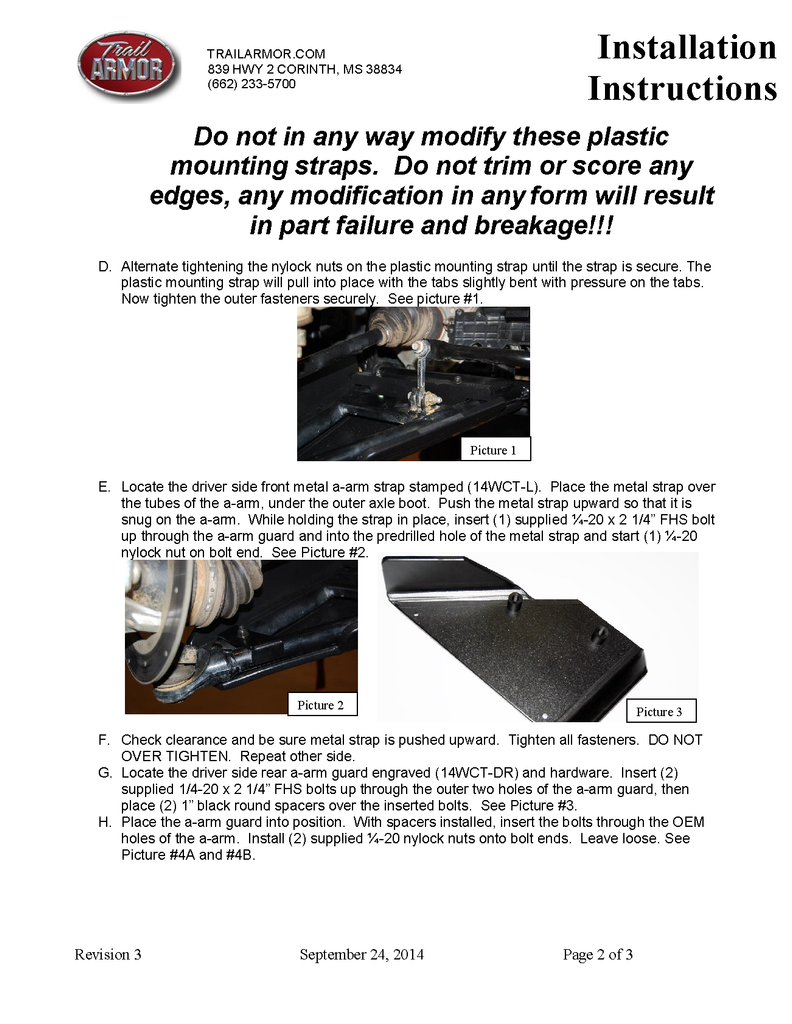 Trail Armor Arctic Cat Wildcat Trail iMpact AArm Guards 2014 2017