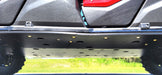 Trail Armor full skid belly plate close up view with mounting hardware on Honda Pioneer 1000-6 Crew 2023-2024