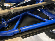 Trail Armor iMpact front A-arm guard frame and steering rack detail on blue Honda Talon 1000R R-4 Fox Live Valve 2024-2026