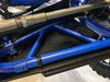Trail Armor iMpact front A-arm guard frame and steering rack detail on blue Honda Talon 1000R R-4 Fox Live Valve 2024-2026
