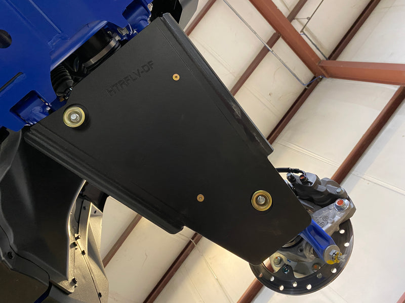 Trail Armor iMpact front A-arm guard installed close up on blue Honda Talon 1000R R-4 Fox Live Valve 2024-2026