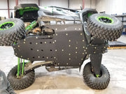 Trail Armor Full Skid Plates with Slider Nerfs installed on Kawasaki KRX 1000 underside view