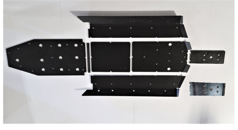 Trail Armor black full skids with integrated side skid plates complete kit flat lay Kawasaki KRX 4 1000
