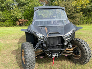 Trail Armor CoolFlo Windshield and mud flaps on Kawasaki KRX 4 1000 straight front hero view