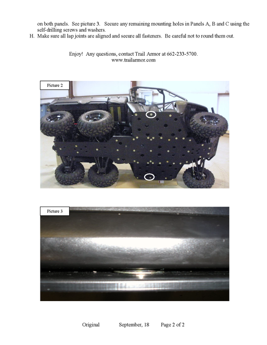 Trail Armor full skid plate fully installed on a Polaris Ranger 800 6x6 UTV