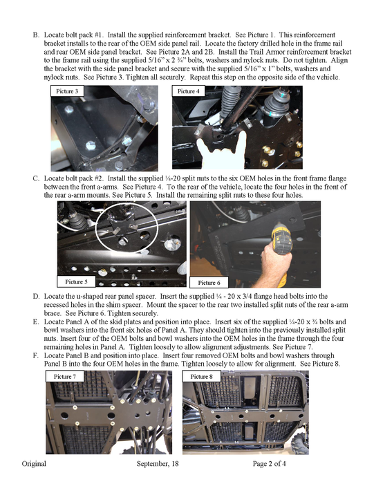 Trail Armor installation guide page for a Polaris Ranger XP 900 Crew full skid plate kit