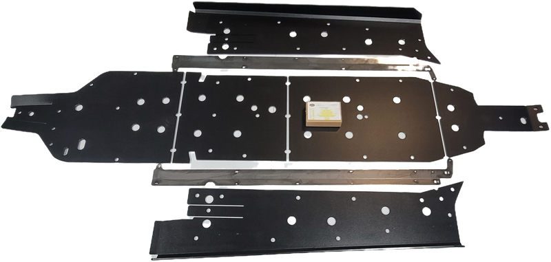 Trail Armor Polaris RZR Pro R 4 full skid plate kit, flat lay view
