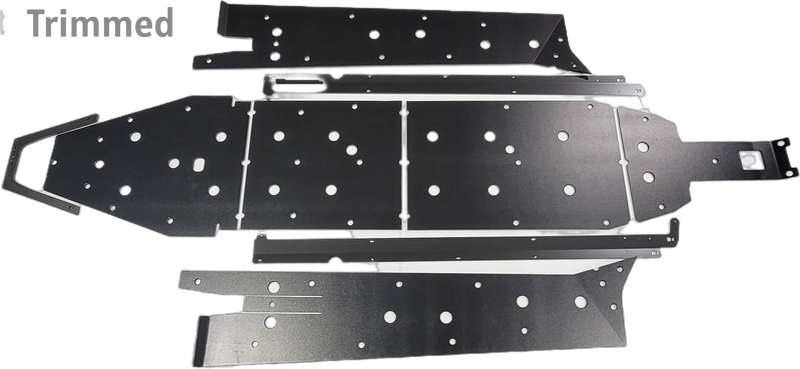 Trail Armor Polaris RZR XP Pro 4 full skid plate with trimmed nerf sliders