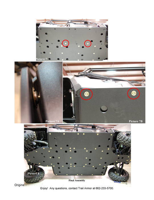 Trail Armor Ranger Midsize 570 Crew full skid plate installation instructions, page 4
