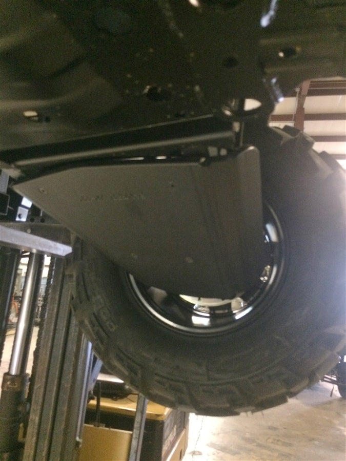 Trail Armor A-arm CV boot guard installed near the rear wheel of a Polaris Ranger XP