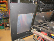 Under bed mud shield with factory heat shield