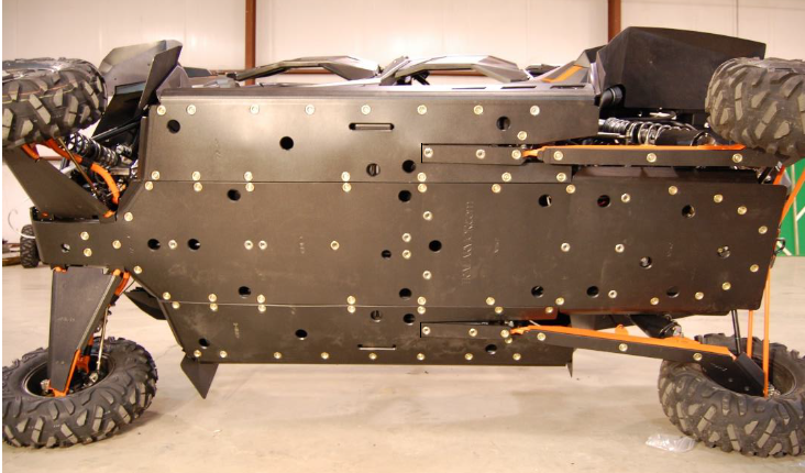 SuperATV Full Skid Plate For 2019+ Polaris RZR XP Turbo S - 1/2" ARMW, Made In USA, Front To Back Protection