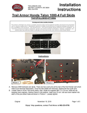 Trail Armor Honda Talon 1000X-4 and Talon 1000X-4 Fox Live Valve Edition Full Skids with Integrated Side Skid Plates