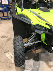 Trail Armor mud flap fender extensions front wheel close up on green Honda Talon 1000R UTV 2019-2023