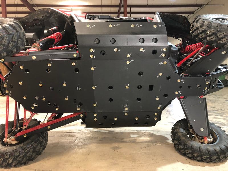Trail Armor full skid plates installed on Honda Talon 1000 R X XS RS Fox Live Valve complete undercarriage protection
