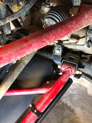 Trail Armor iMpact front A-arm guard bracket and mounting hardware detail on Honda Talon 1000R RS Fox Live Valve 2019-2023