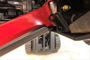 Trail Armor iMpact trailing arm guard mount point and frame connection detail on Honda Talon 1000R RS Fox Live Valve