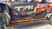 Trail Armor full skids rock slider side profile with logo on orange Honda Talon 1000X-4 Fox Live Valve 2020-2026