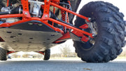 Trail Armor full skids undercarriage and wheel view with trailing arm guard on Honda Talon 1000X-4 Fox Live Valve 2020-2026