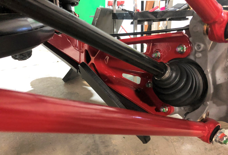 Trail Armor trailing arm guard CV axle and boot protection view on Honda Talon 1000X XS X-4 Fox Live Valve