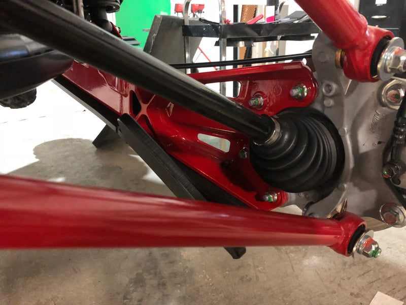 Trail Armor trailing arm guard inner CV boot and axle protection detail on Honda Talon 1000X XS X-4 Fox Live Valve