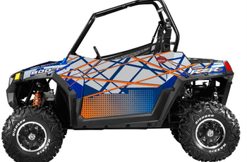 Trail Armor Slimline Two Door Graphics Kit - 2013 RZRS 800 Blue Fire-Orange LE