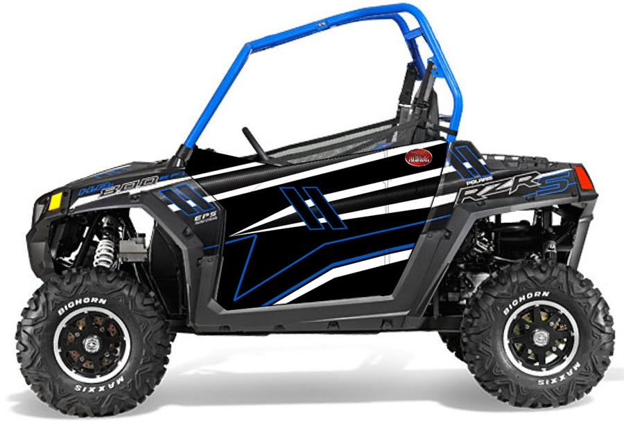 Blue Rzr 800 Trail Armor Slimline Two Door Graphics Kit - 2014 RZRS 800 LE Stealth