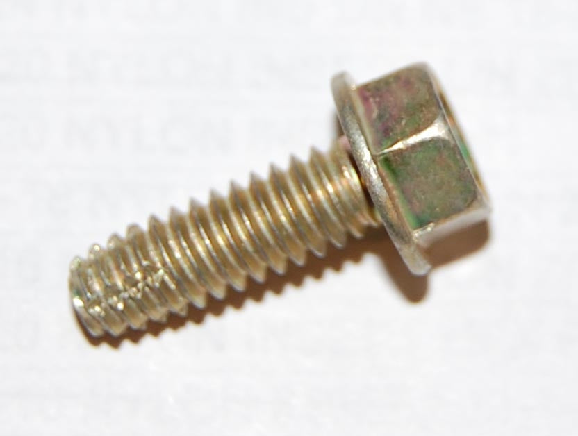 1/4"-20 x 3/4" Unslotted Indented Hex Washer Head Thread Cutting Screw, Type F, Zinc