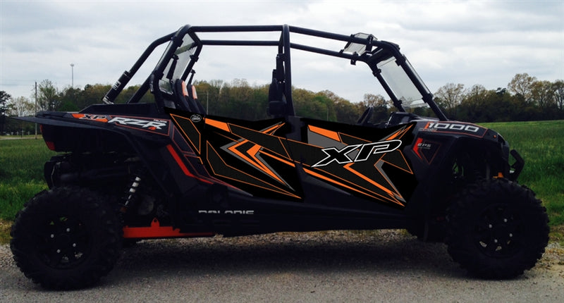 Trail Armor GenX Four Door Graphics Kit - 2014 RZR 4 XP 1000 Titanium Matte Black