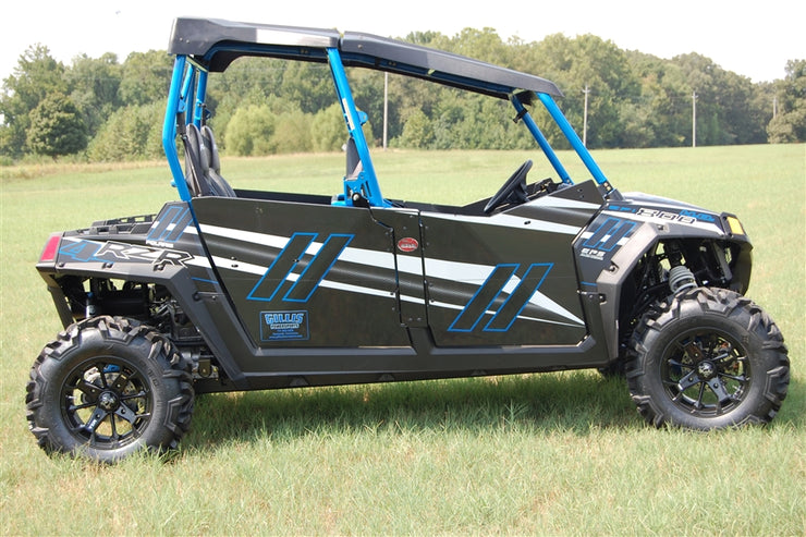 Trail Armor GenX Four Door Graphics Kit - 2014 RZR4 800 LE Stealth Black Voodoo Blue