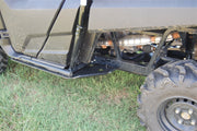 Trail Armor Honda Pioneer 700 Full Skid Plate Installed – Rear Rocker Panel Side View Showing Drivetrain and Exhaust Protection