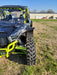 Trail Armor black mud flap fender extension front low angle view on Kawasaki KRX 1000 neon build