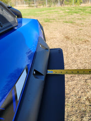 Trail Armor black front mud flap fender extension mounting edge width measurement on Kawasaki KRX 1000