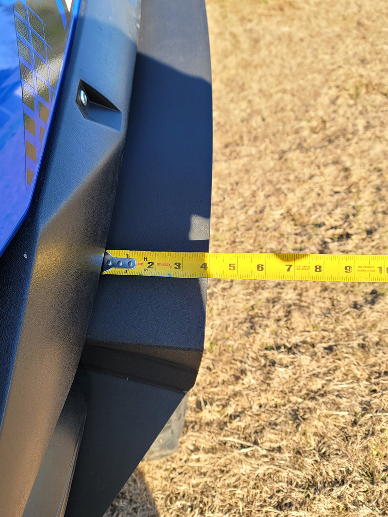 Trail Armor black front mud flap fender extension width measurement outdoor on Kawasaki KRX 1000