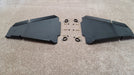Trail Armor black iMpact Front Guards pair with mounting hardware flat lay for Kawasaki KRX 1000 KRX 4