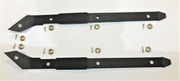 Trail Armor black iMpact Trailing Arm Guards with hardware flat lay for Kawasaki KRX 1000 KRX 4 1000