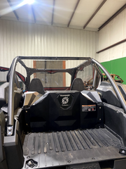 Trail Armor Kawasaki KRX 1000 Rear Window Dust Shield Kit rear interior view showing full fitment