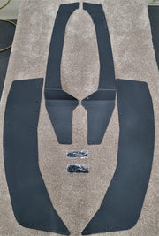 Trail Armor black mud flap fender extensions complete 4-piece kit flat lay for Kawasaki KRX 4 1000