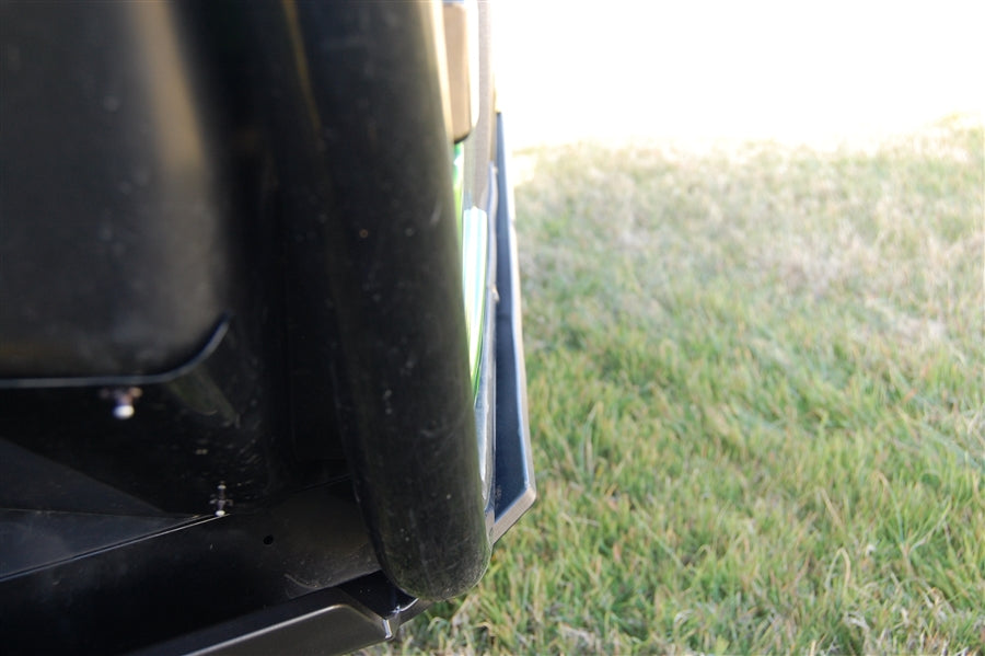 Trail Armor Kawasaki Teryx 4 slider nerf closeup showing rocker panel fitment and ground clearance