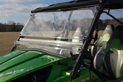 Trail Armor Kawasaki Teryx CoolFlo Windshield with Fast Clamps driver side angle showing vent bar