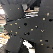 Trail Armor full skid plate angled view on Polaris General 1000 black