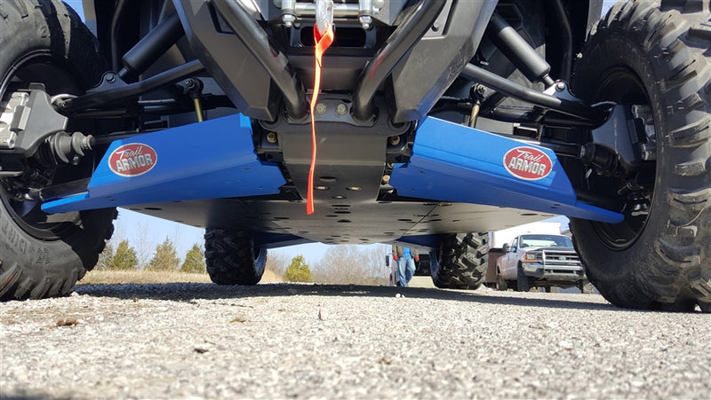Trail Armor iMpact A-Arm Guards installed on Polaris General 1000 underside view