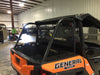 Trail Armor rear rack closeup with logo on orange Polaris General 1000