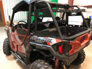 Trail Armor rear rack wide angle view copper Polaris General 1000 with logo