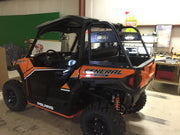 Trail Armor rear rack side profile with logo on orange Polaris General 1000