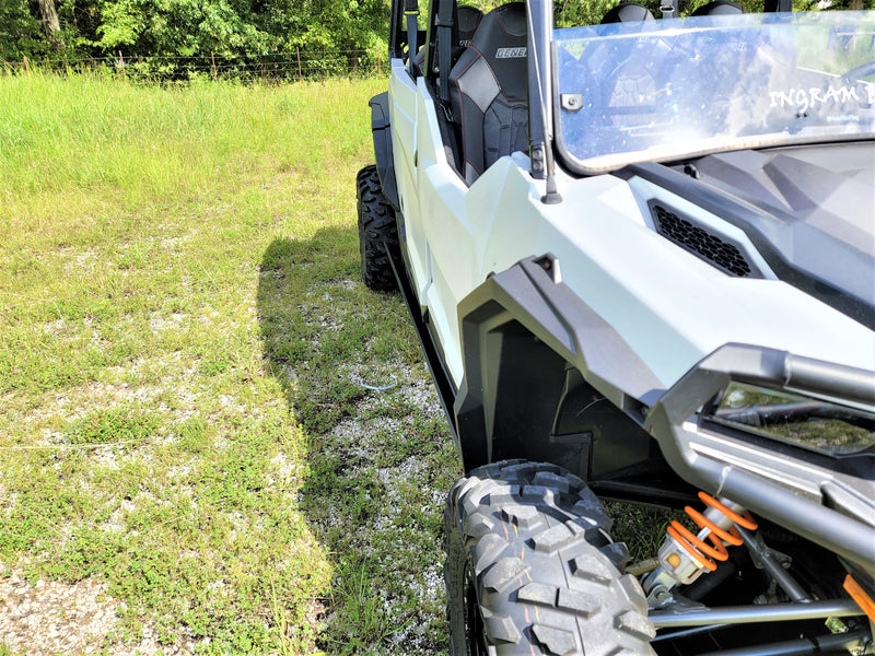 Trail Armor full skid plate rear angle view Polaris General 4 outdoor grass