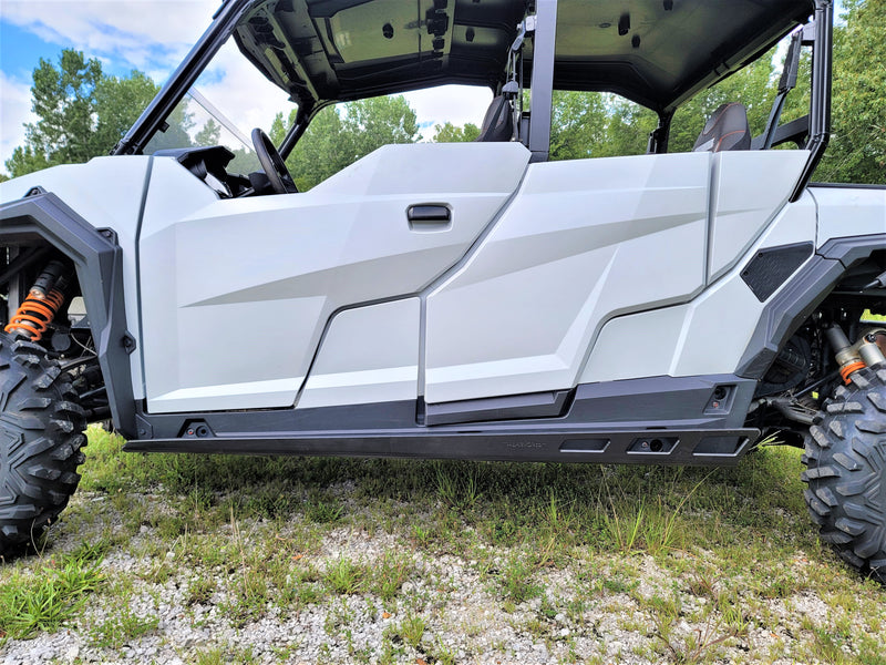 Trail Armor full skid plate rocker panel view Polaris General 4 outdoor